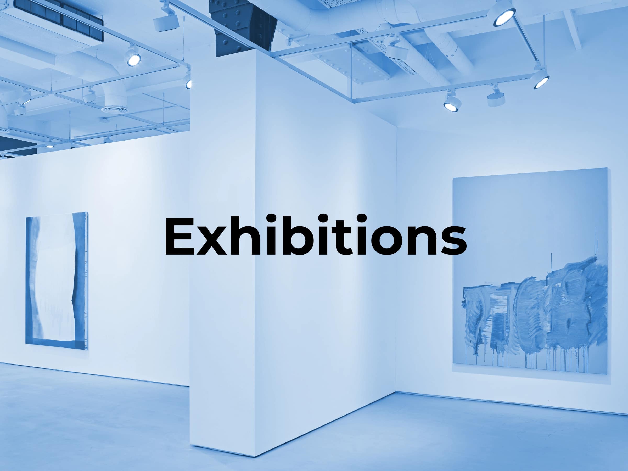 Installation view of abstract paintings by Daniel Pettitt in a contemporary gallery space, featuring large-scale acrylic works with purple and green colour fields