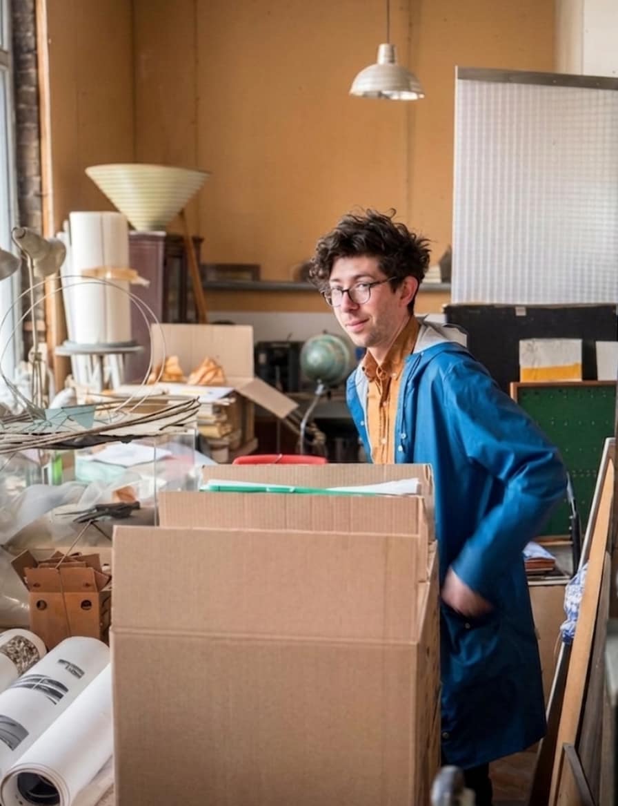 Daniel Pettitt, contemporary abstract painter and Royal College of Art graduate, in his London studio